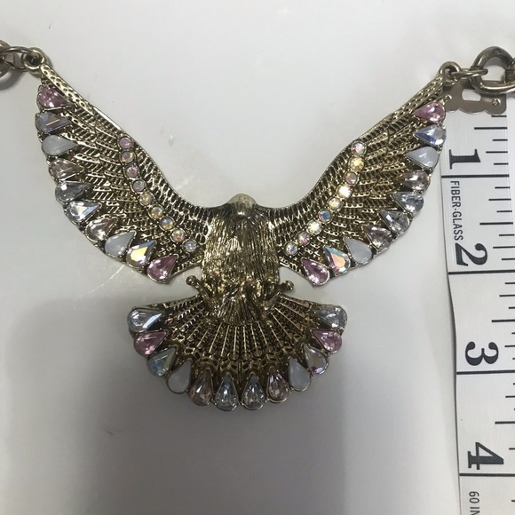 Eagle Pendant Jewelry Large Gold Tone Jeweled Textured Dimensional Chunk… - Picture 12 of 15